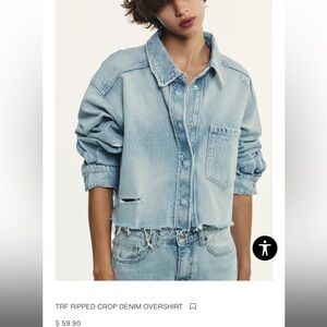 Zara Light Blue Denim Jean Jacket